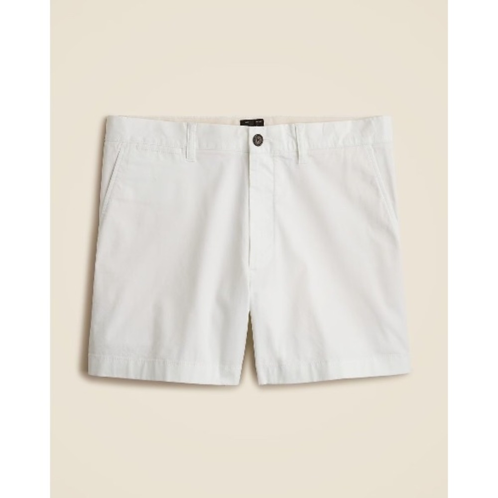 J. Crew Men’s Flat Front Chino Shorts in White